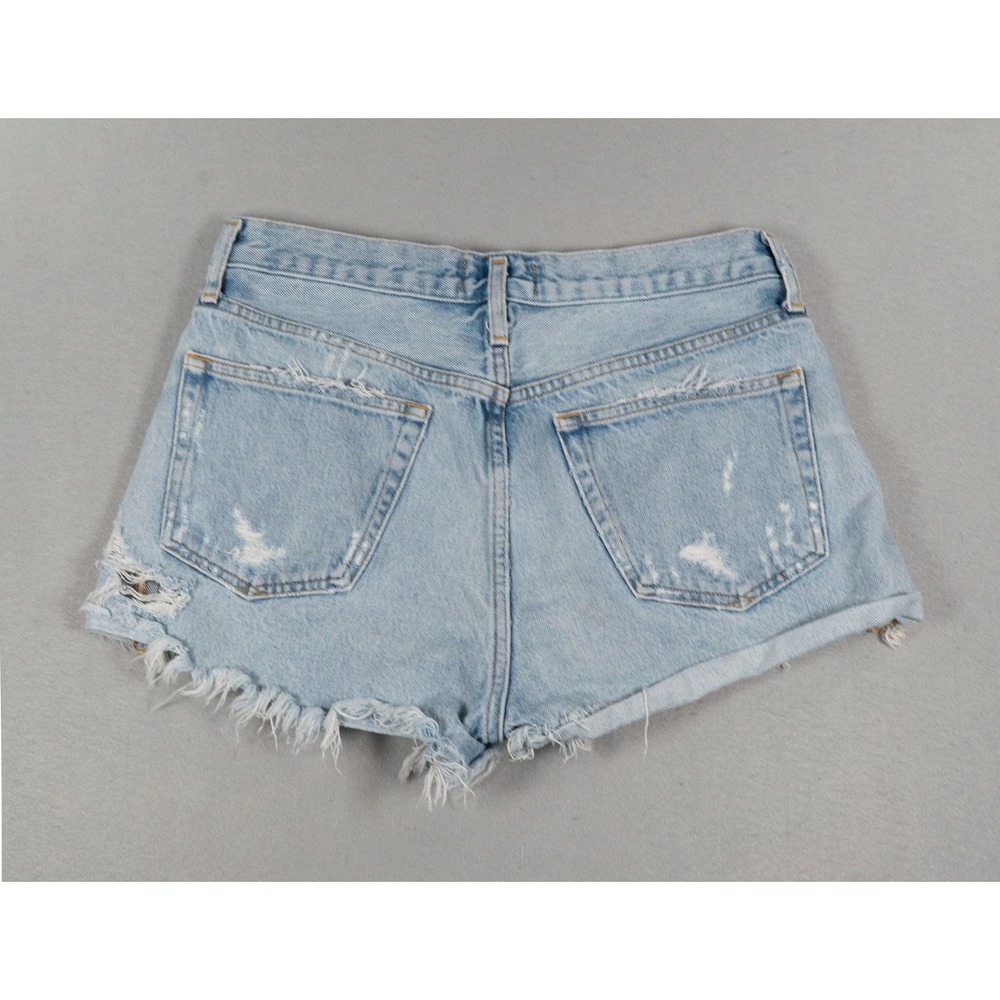 AGOLDE Parker Distressed Denim Shorts Swapmeet Light Blue 27 image 7